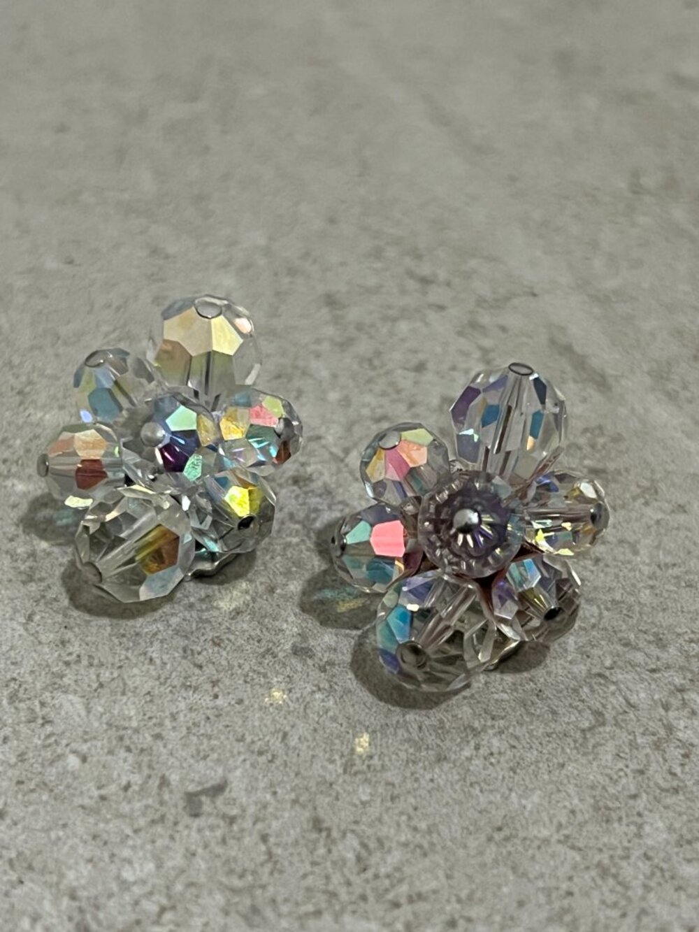 SHERMAN Crystal Iridescent Clip On Earrings